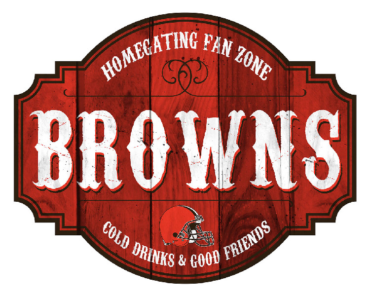 Cleveland Browns Sign Wood 12 Inch Homegating Tavern