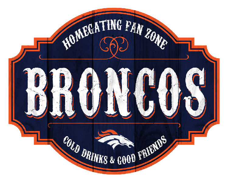 Denver Broncos Sign Wood 12 Inch Homegating Tavern