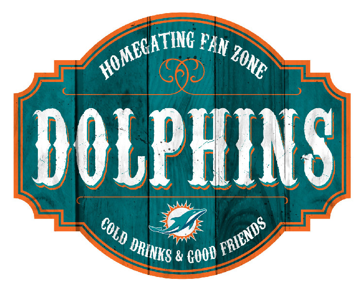 Miami Dolphins Sign Wood 12 Inch Homegating Tavern