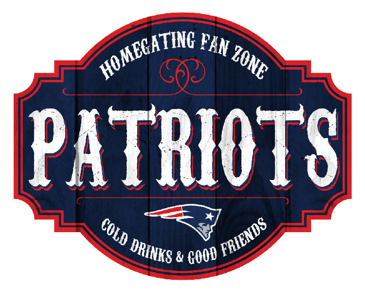 New England Patriots Sign Wood 12 Inch Homegating Tavern