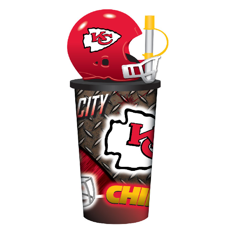 Kansas City Chiefs Helmet Cup 32oz Plastic with Straw