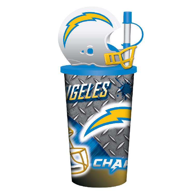 Los Angeles Chargers Helmet Cup 32oz Plastic with Straw