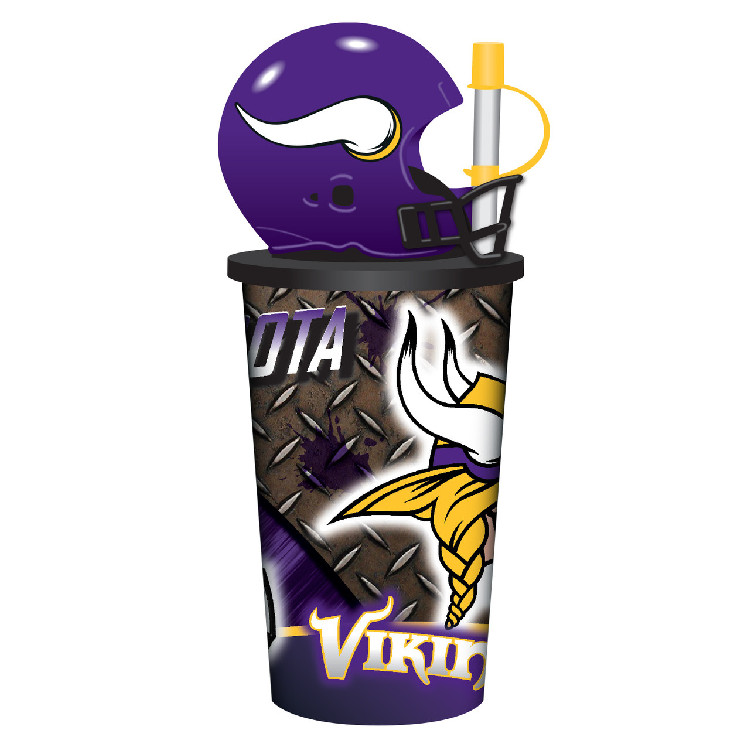 Minnesota Vikings Helmet Cup 32oz Plastic with Straw