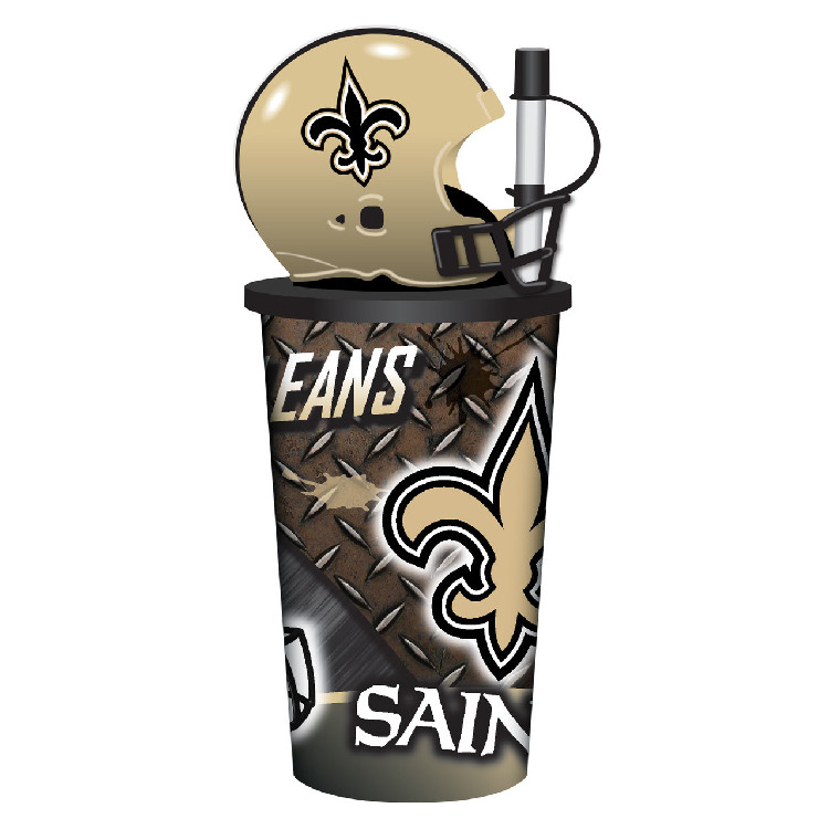 New Orleans Saints Helmet Cup 32oz Plastic with Straw