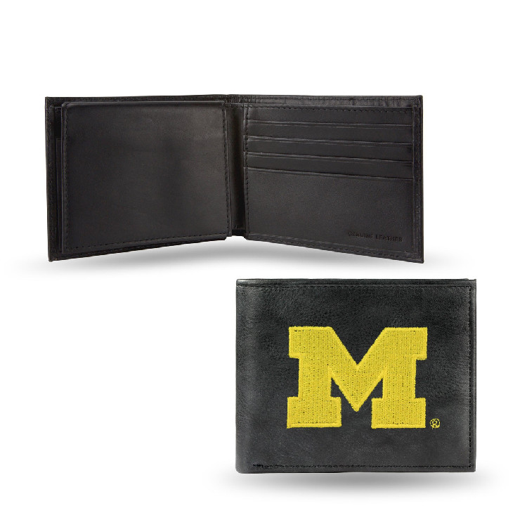 Michigan Wolverines Embroidered Leather Billfold