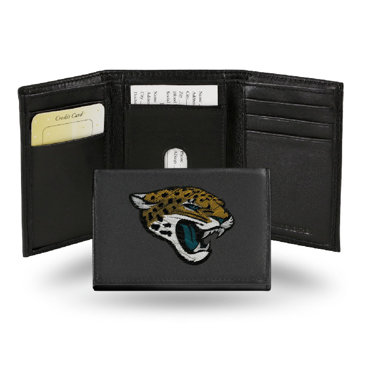 Jacksonville Jaguars Wallet Trifold Leather Embroidered