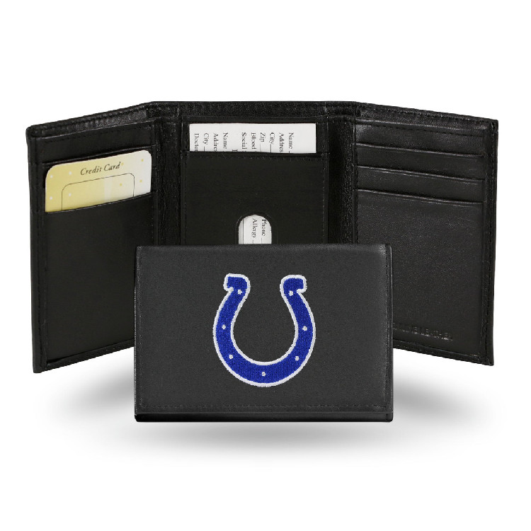 Indianapolis Colts Wallet Trifold Leather Embroidered