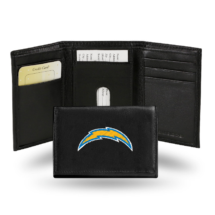 Los Angeles Chargers Wallet Trifold Leather Embroidered