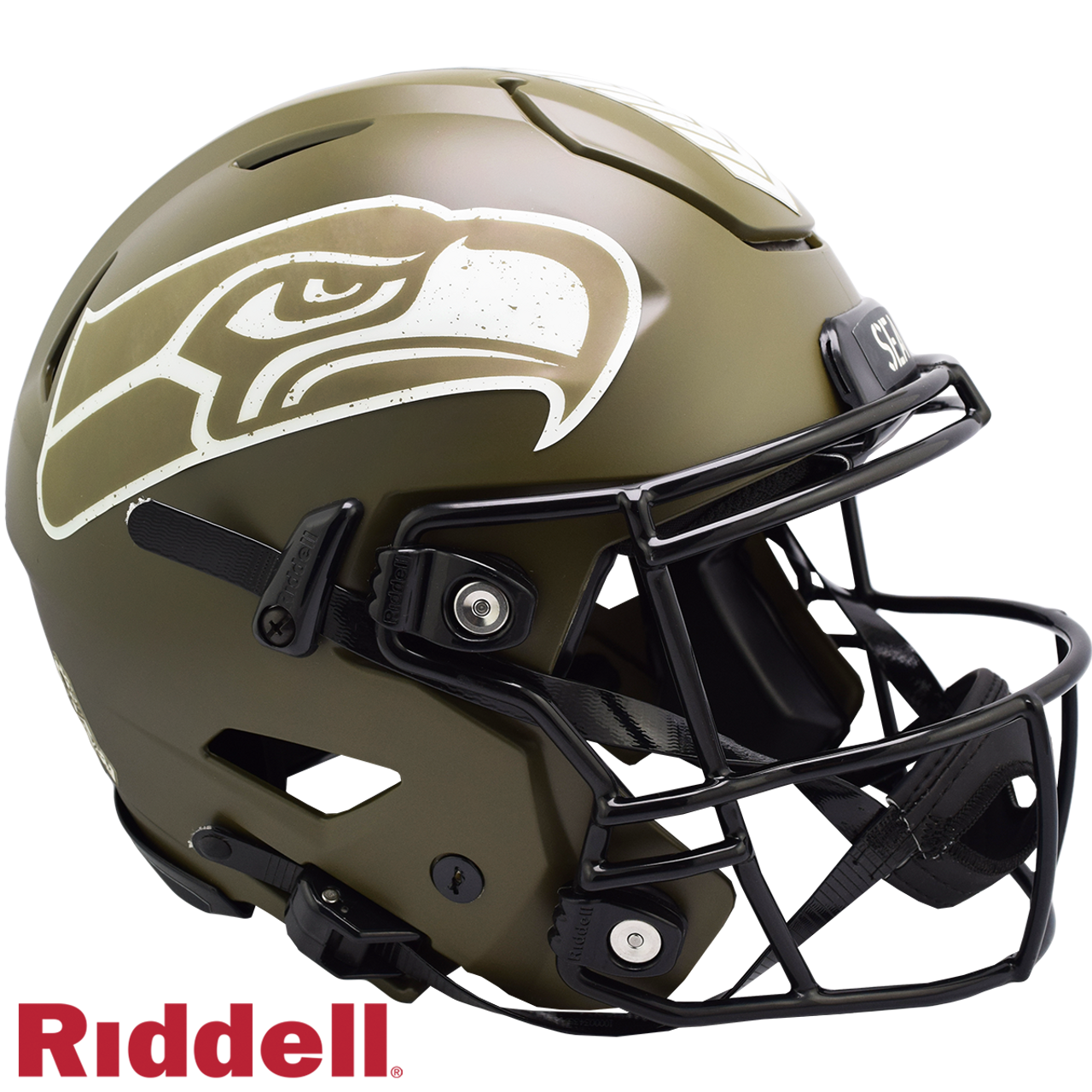 Seattle Seahawks Helmet Riddell Authentic Full Size SpeedFlex Style Salute To Service