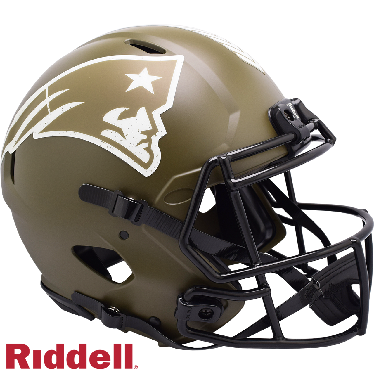 New England Patriots Helmet Riddell Authentic Full Size Speed Style Salute To Service