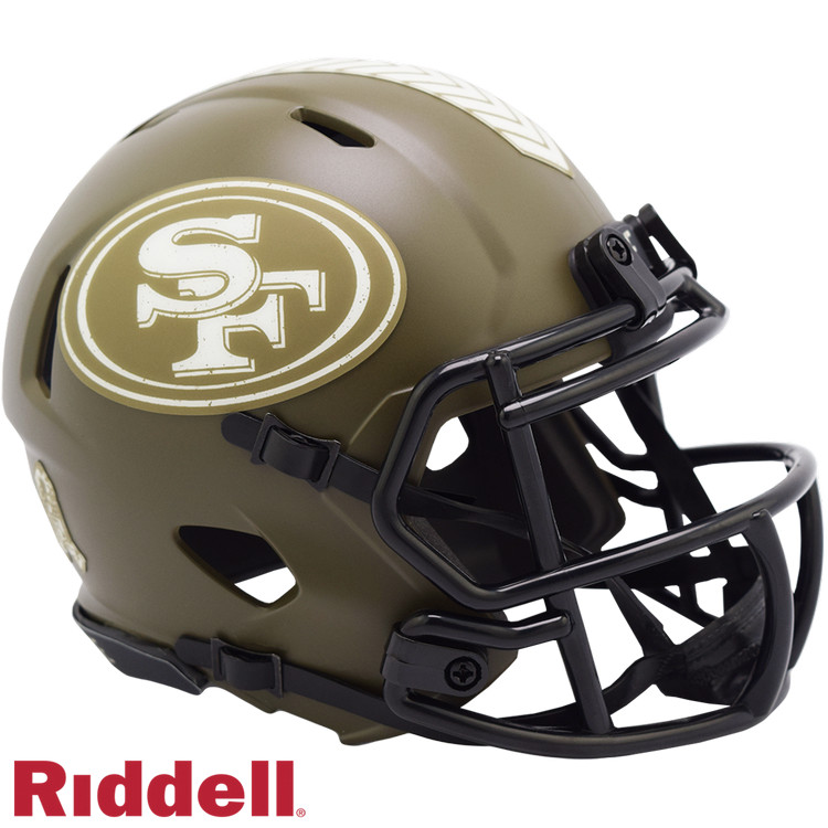 San Francisco 49ers Helmet Riddell Replica Mini Speed Style Salute To Service