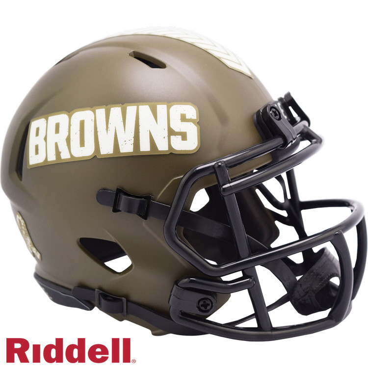 Cleveland Browns Helmet Riddell Replica Mini Speed Style Salute To Service