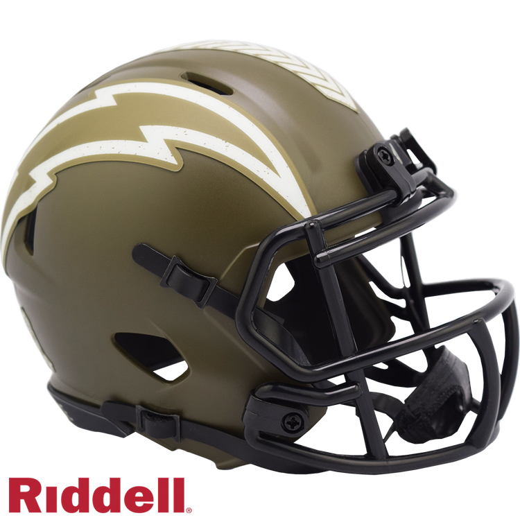 Los Angeles Chargers Helmet Riddell Replica Mini Speed Style Salute To Service