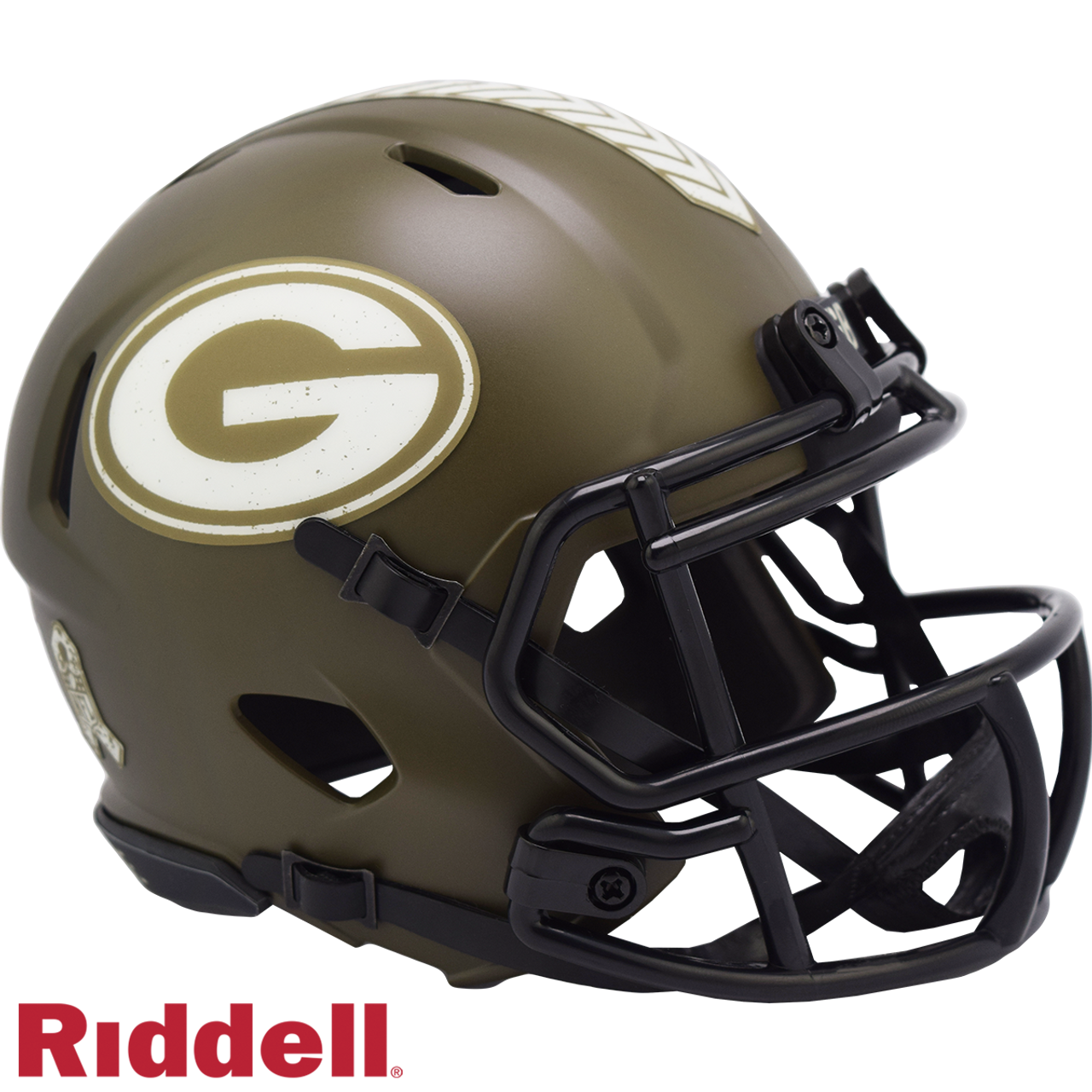 Green Bay Packers Helmet Riddell Replica Mini Speed Style Salute To Service