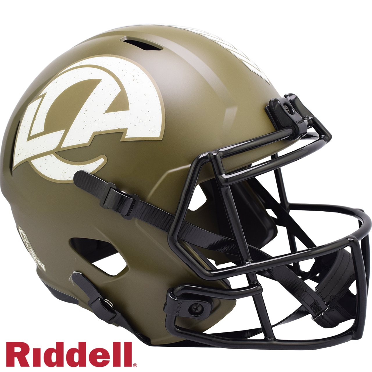 Los Angeles Rams Helmet Riddell Replica Full Size Speed Style Salute To Service