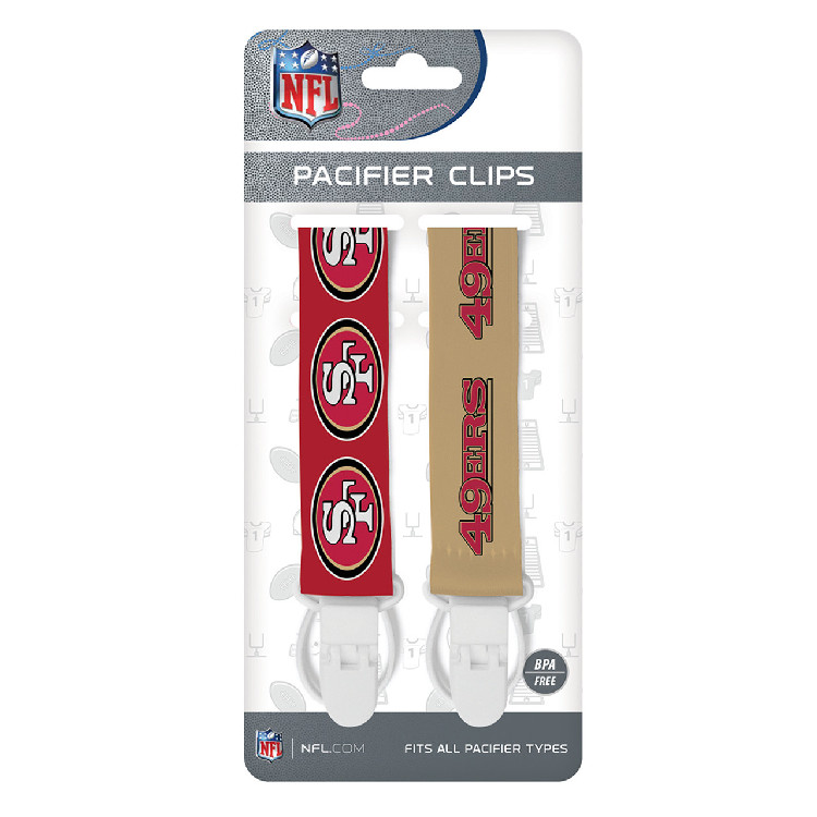 San Francisco 49ers Pacifier Clips 2 Pack