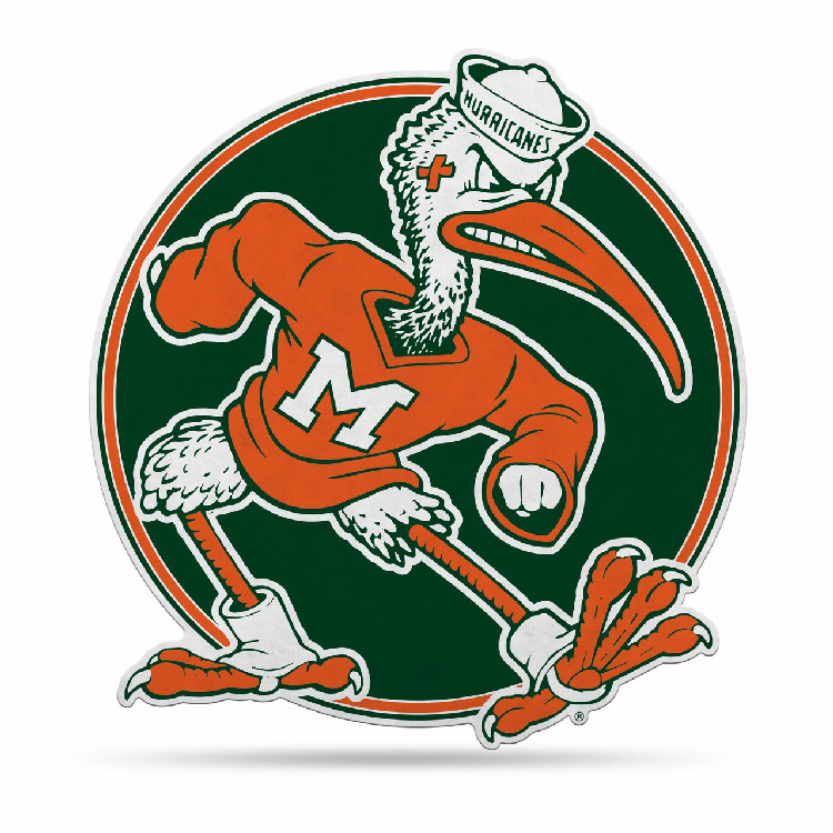 Miami Hurricanes Pennant Shape Cut Mascot Design