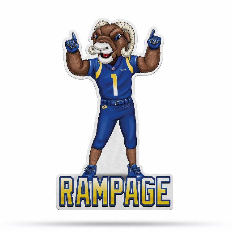 Los Angeles Rams Pennant Shape Cut Mascot Design