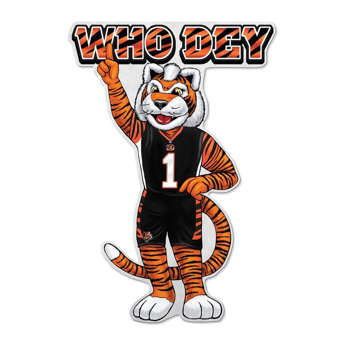 Cincinnati Bengals Pennant Shape Cut Mascot Design