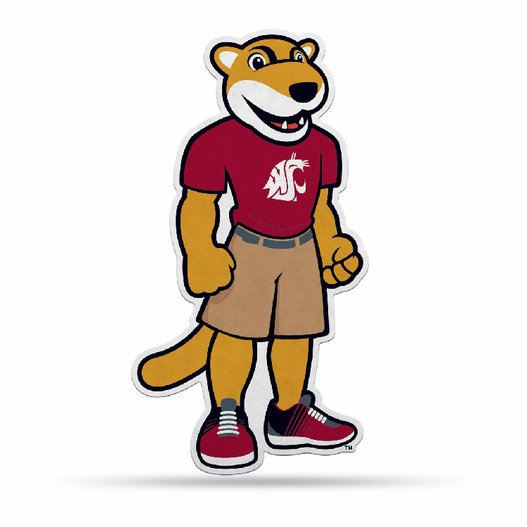 Washington State Cougars Pennant Shape Cut Mascot Design