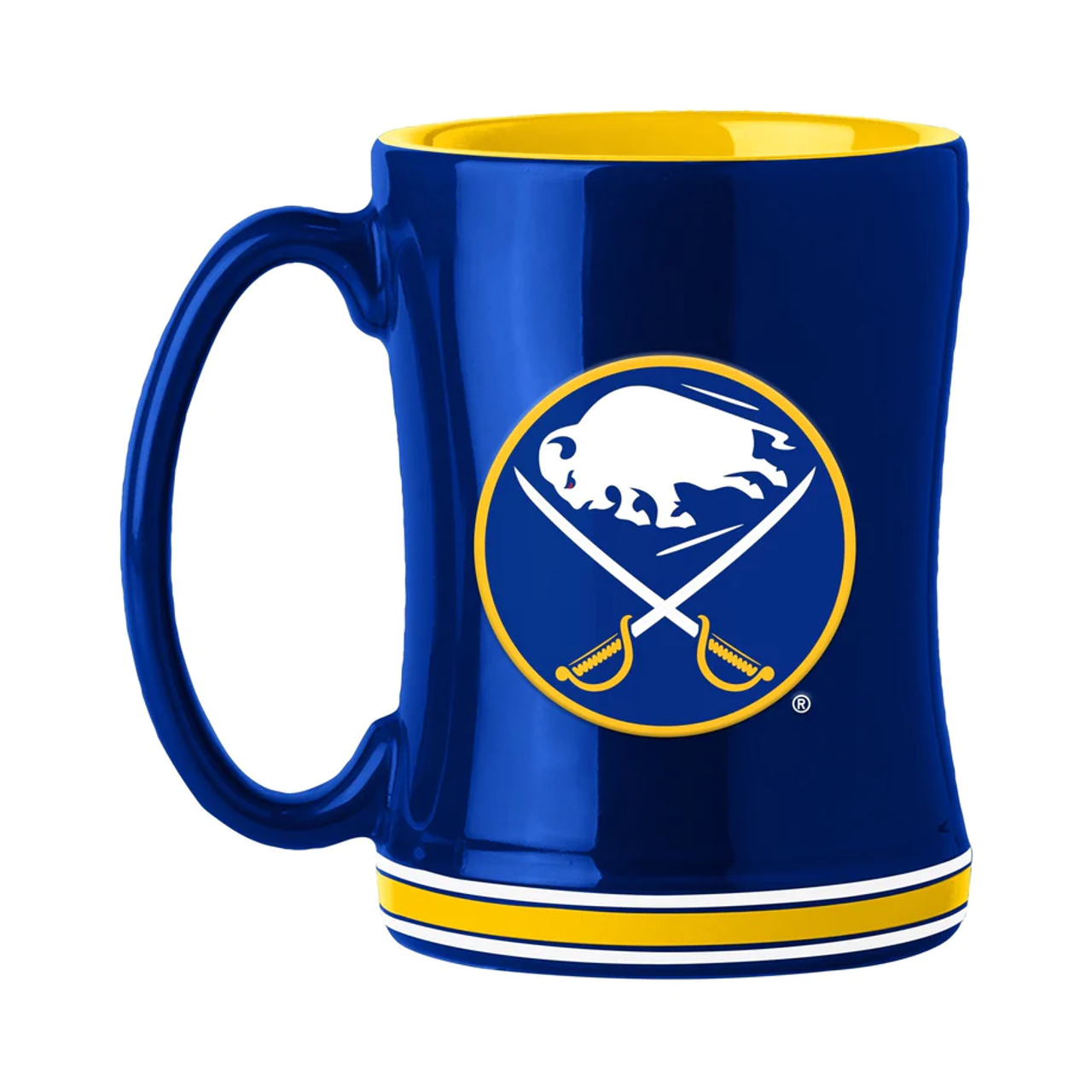 Buffalo Sabres Coffee Mug 14oz Sculpted Relief Team Color