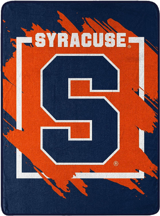 Syracuse Orange Blanket 46x60 Micro Raschel Dimensional Design Rolled