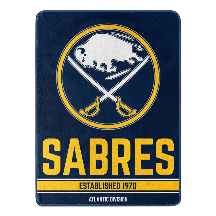 Buffalo Sabres Blanket 46x60 Micro Raschel Breakaway Design Rolled