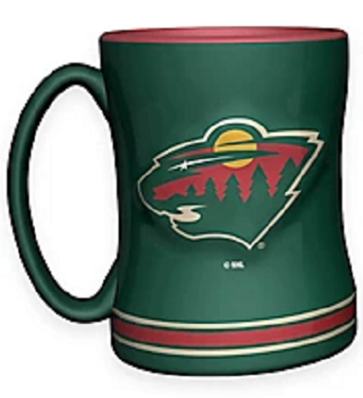 Minnesota Wild Coffee Mug 14oz Sculpted Relief Team Color