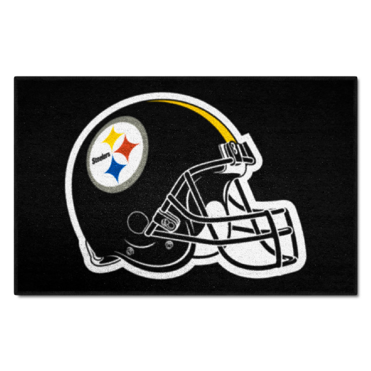 Pittsburgh Steelers Rug 19x30 Starter Style Helmet Design