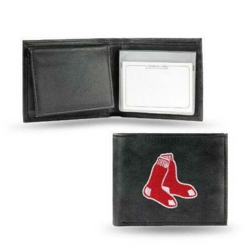 Rico Industries Boston Red Sox Wallet Billfold Leather Embroidered Black