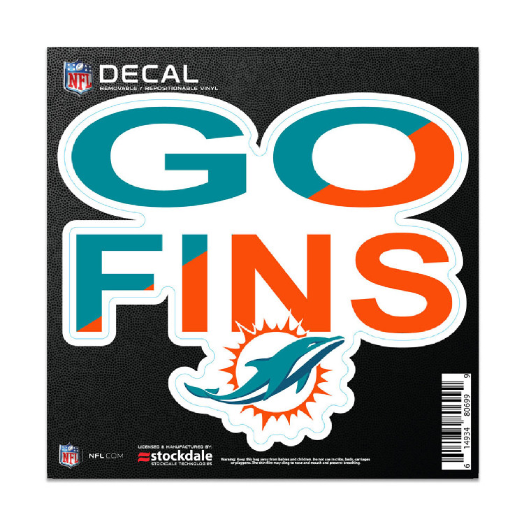 Miami Dolphins Decal 6x6 All Surface Slogan