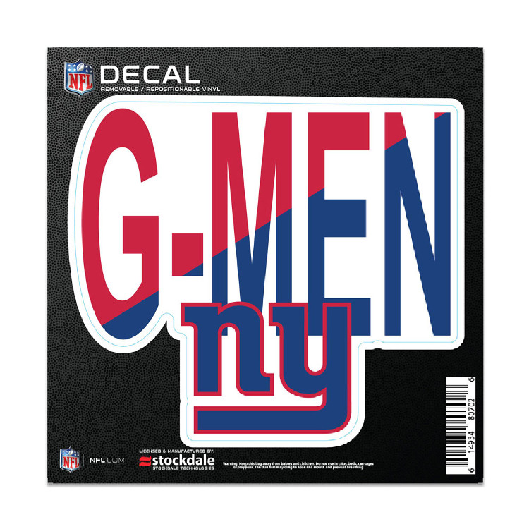 New York Giants Decal 6x6 All Surface Slogan