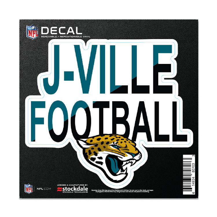 Jacksonville Jaguars Decal 6x6 All Surface Slogan