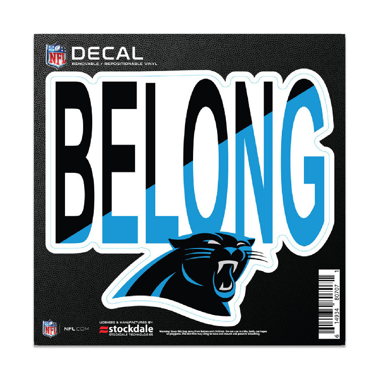 Carolina Panthers Decal 6x6 All Surface Slogan