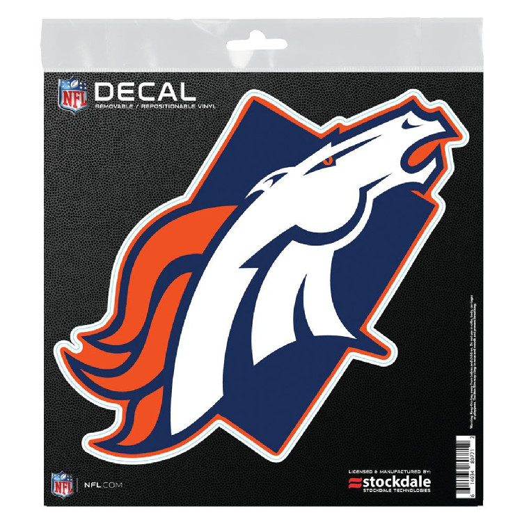 Denver Broncos Decal 6x6 All Surface State Shape