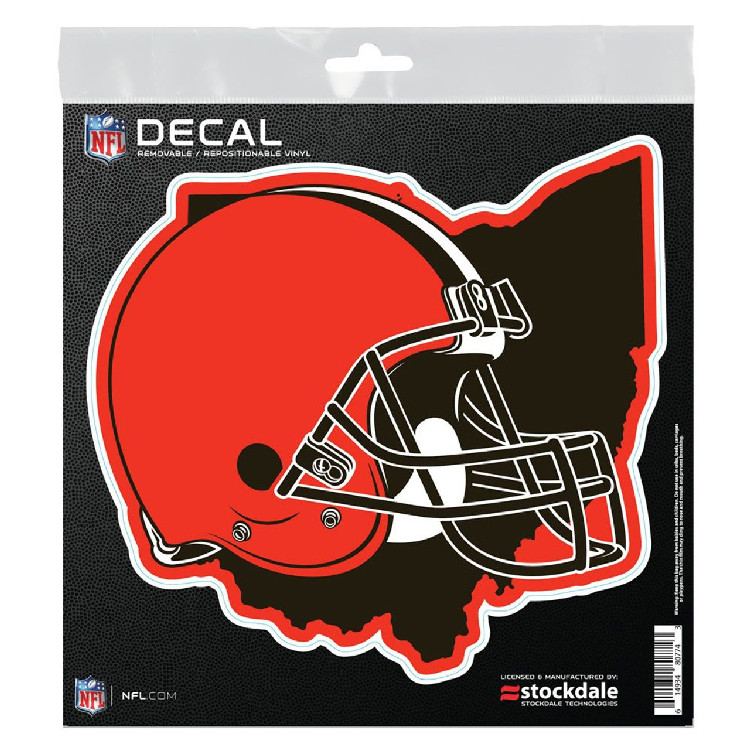 Cleveland Browns Decal 6x6 All Surface State Shape