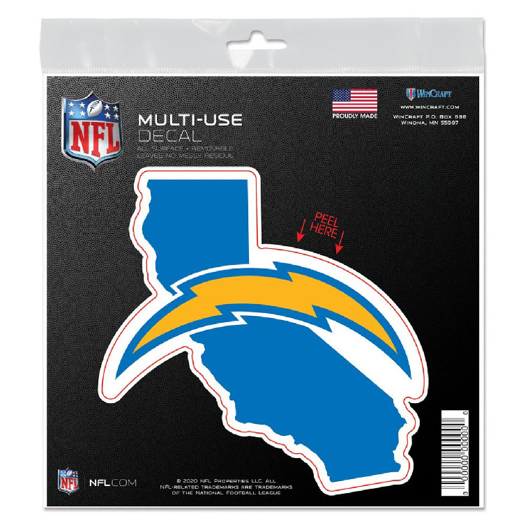 Los Angeles Chargers Decal 6x6 All Surface State Shape