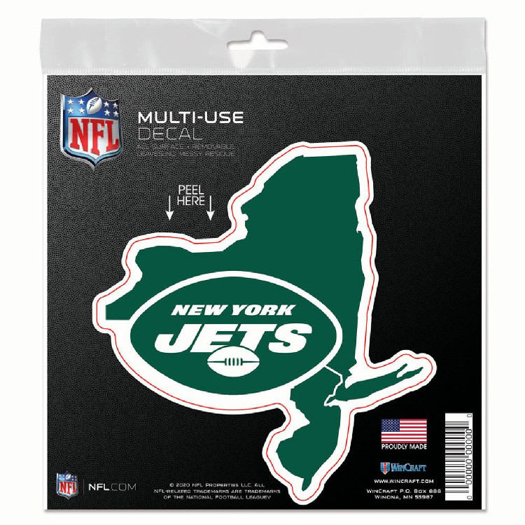 New York Jets Decal 6x6 All Surface State Shape