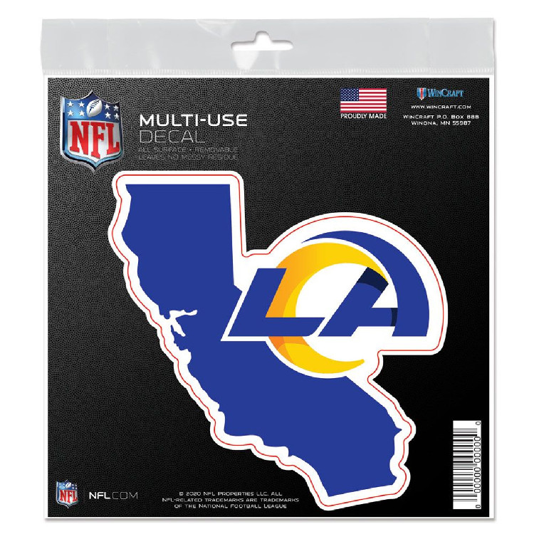 Los Angeles Rams Decal 6x6 All Surface State Shape