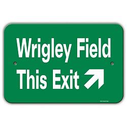 Chicago Cubs Sign 12x18 Plastic Wrigley Field Exit Design
