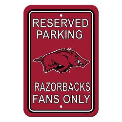 Arkansas Razorbacks Sign - Plastic - Reserved Parking - 12 in x 18 in