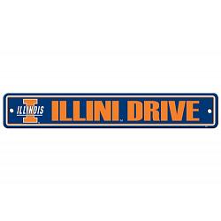 Illinois Fighting Illini Sign 4x24 Plastic Street Style