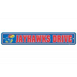 Kansas Jayhawks Sign 4x24 Plastic Street Style