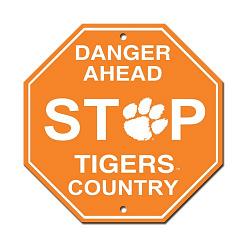 Clemson Tigers Sign 12x12 Plastic Stop Style