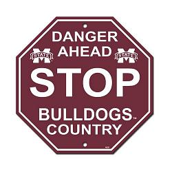 Mississippi State Bulldogs Sign 12x12 Plastic Stop Style