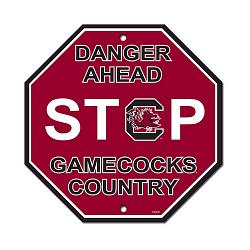 South Carolina Gamecocks Sign 12x12 Plastic Stop Style