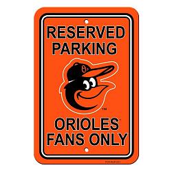 Baltimore Orioles Sign - Plastic - Reserved Parking - 12 in x 18 in