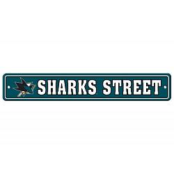 San Jose Sharks Sign 4x24 Plastic Street Style