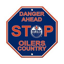 Edmonton Oilers Sign 12x12 Plastic Stop Style