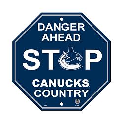 Vancouver Canucks Sign 12x12 Plastic Stop Style